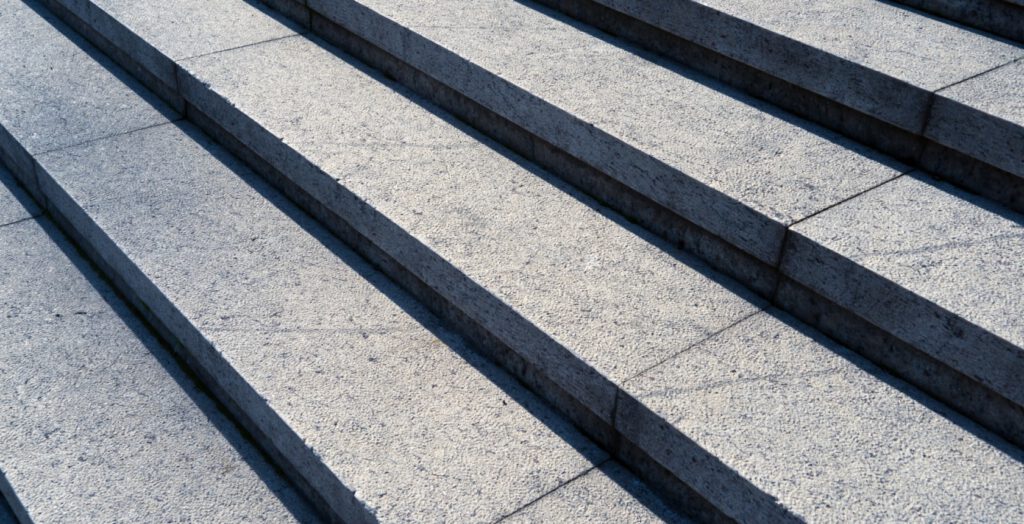 a close up of a stone staircase