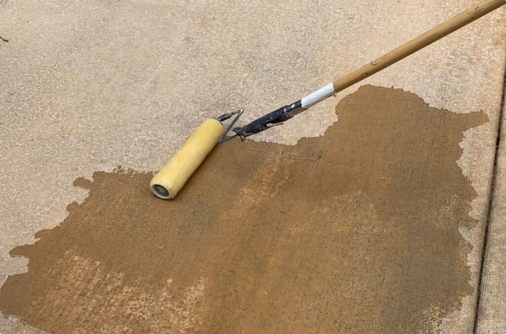 a paint roller on a surface